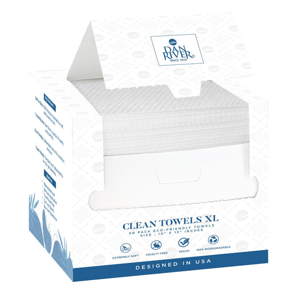 Disposable Face Towels | Dry Wipes for Skin -10 x 12 Inches - 50 Count
