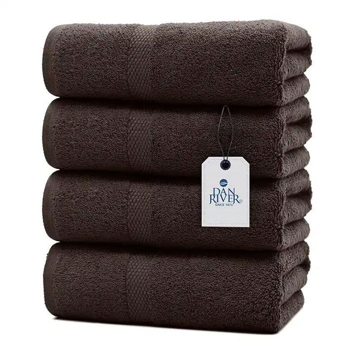 Bath Towel Set - Color Brown - 4 Pack