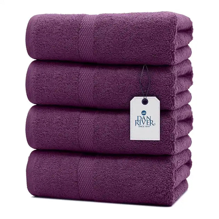 Bath Towel Set - Color Purple Passion - 4 Pack