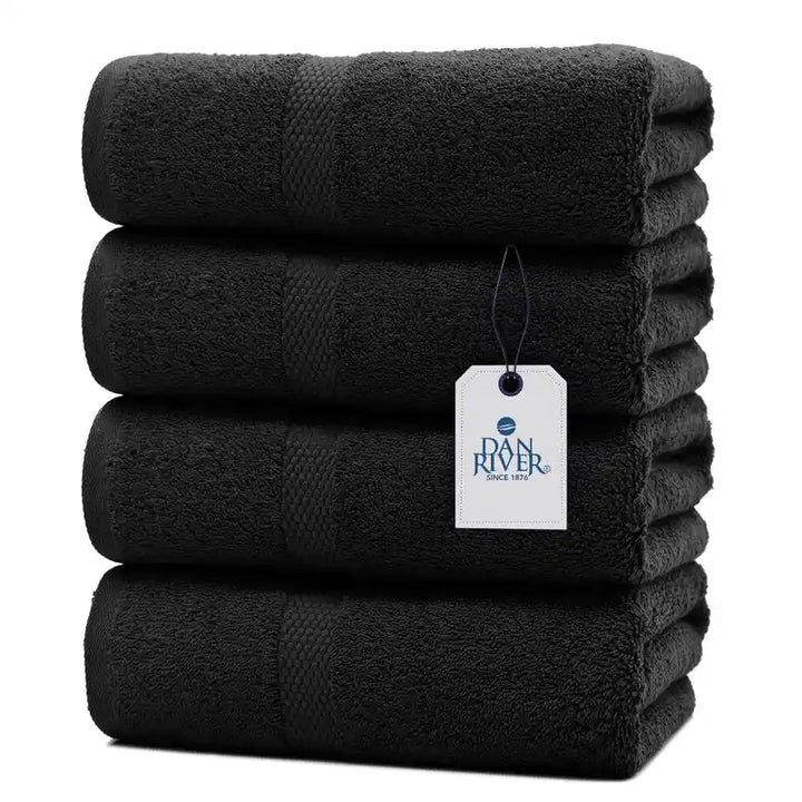 Bath Towel Set - Color Black - 4 Pack