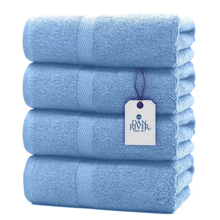 Bath Towel Set - Color Medium Blue - 4 Pack