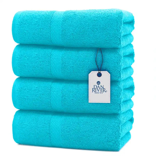 Bath Towel Set - Color Aqua - 4 Pack