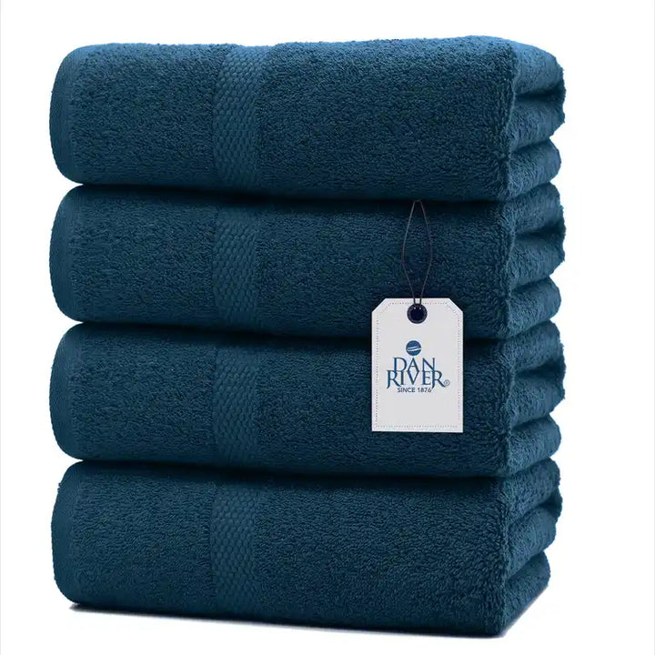 Bath Towel Set - Color Blue - 4 Pack