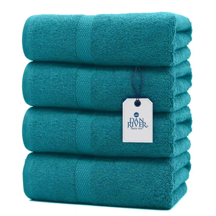 Bath Towel Set - Color Teal - 4 Pack