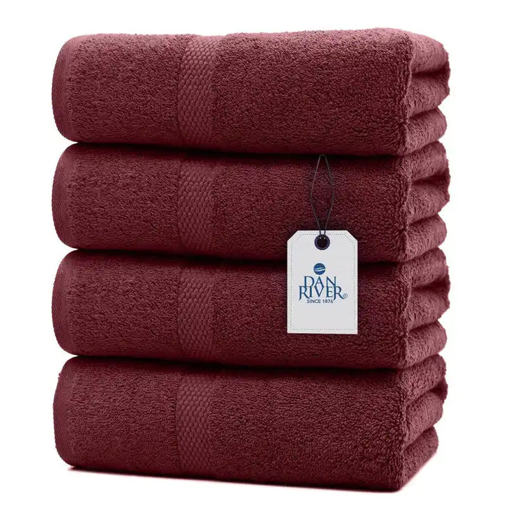 Bath Towel Set - Color Pomegranate - 4 Pack