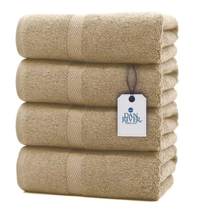 Bath Towel Set - Color Tan - 4 Pack