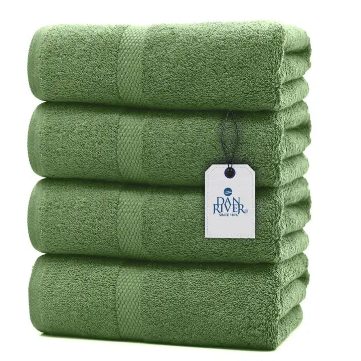 Bath Towel Set - Color Sage Green - 4 Pack