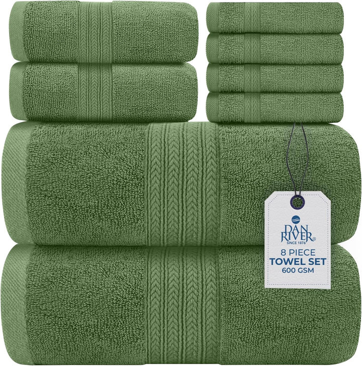8 Piece Towel Set Sage Green
