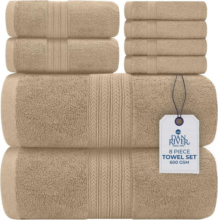 8 Piece Towel Set Tan