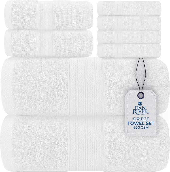 8 Piece Towel Set White