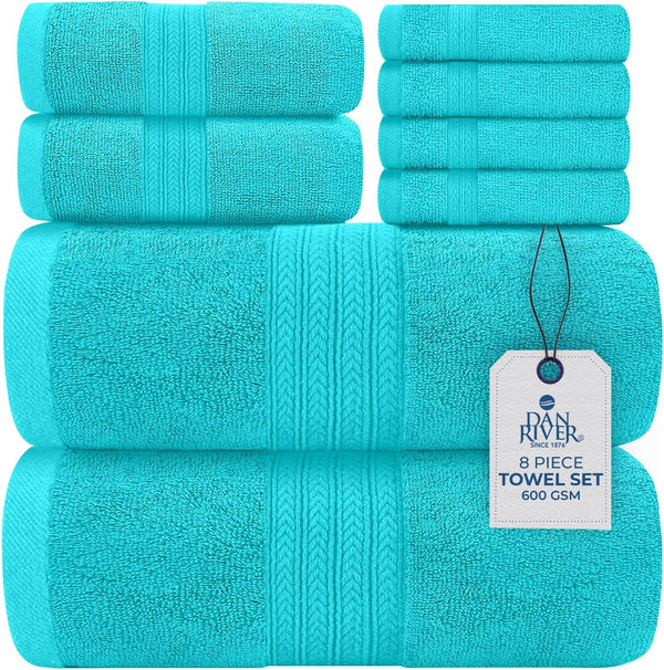 Premium Bath Towel Set – 8 Pack | Soft & Absorbent Cotton Towels