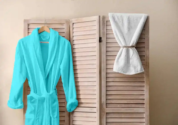 bathrobe aqua color